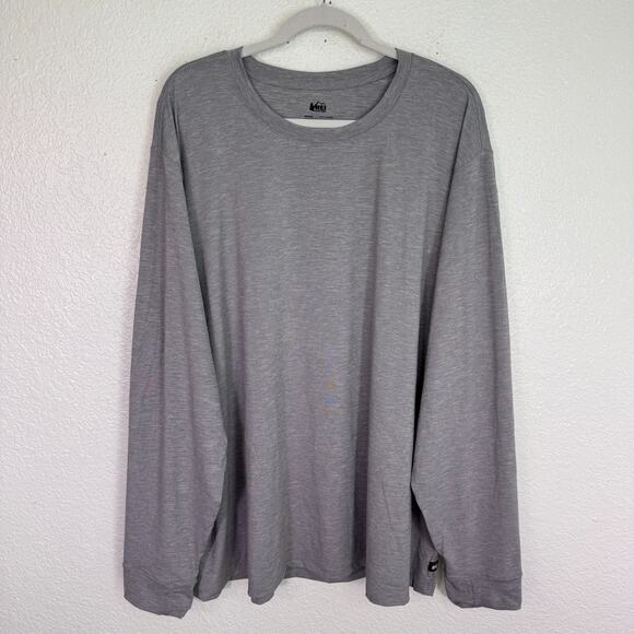 REI Active Pursuits Shirt Mens 3XL Activewear Layer UPF 50 Thumbholes Gray NEW - Picture 1 of 9